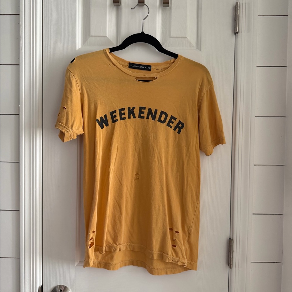 Weekender VICI Distressed Yellow T-Shirt